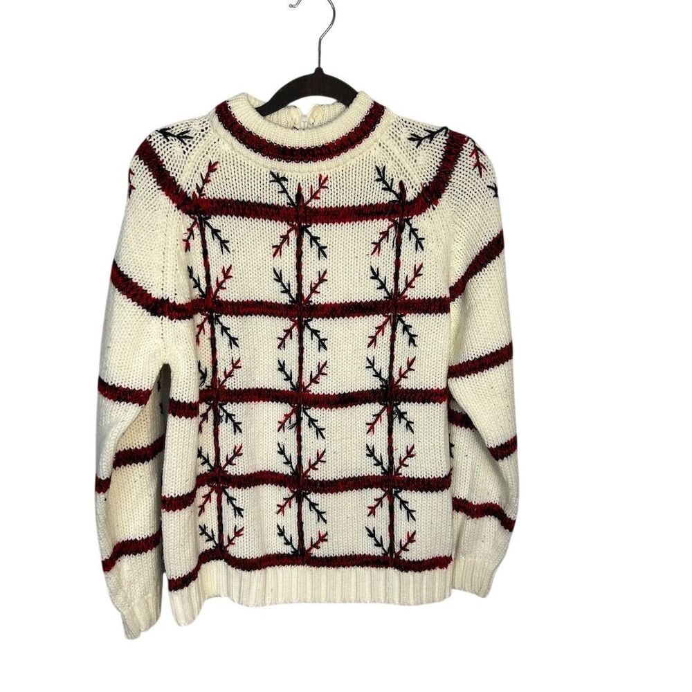 Unbranded Women's Vintage Snowflake Pullover Sweater Cream Size Small